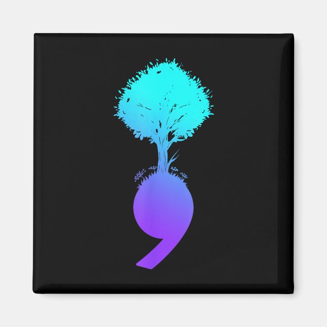 Semicolon Tree Suicide Prevention Awareness Magnet (Vorne)