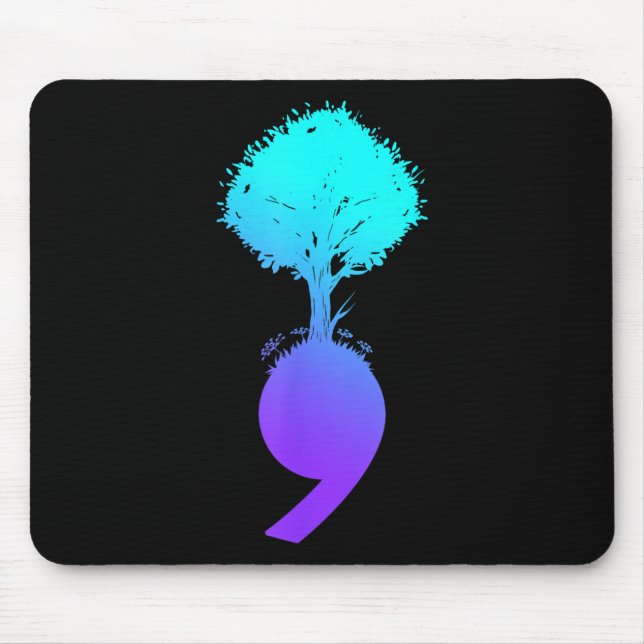 Semicolon Tree Suicide Prevention Awareness Mousepad (Vorne)