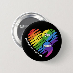 Semikolon LGBTQ Suizidprävention Psychische Gesund Button
