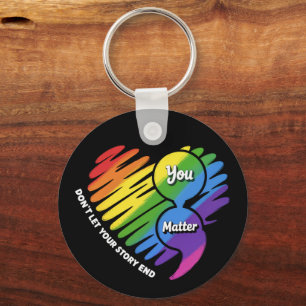 Semikolon LGBTQ Suizidprävention Psychische Gesund Schlüsselanhänger
