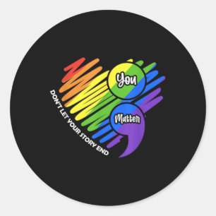 Semikolon Lgbtq Suizidprävention zur psychischen G Runder Aufkleber