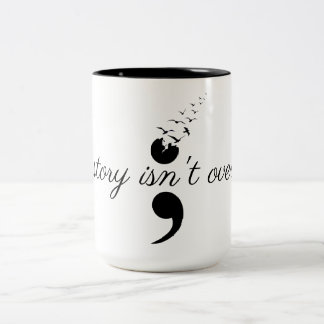 Semikolon - meine Geschichte Zwei-Ton Kaffee-Tasse Zweifarbige Tasse