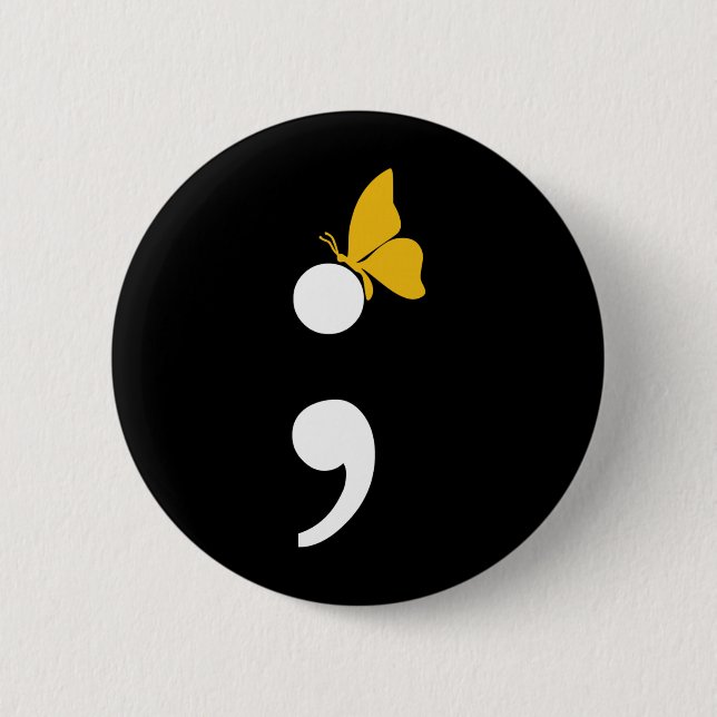 Semikolon-Schmetterling-Depressionsprävention Button (Vorderseite)