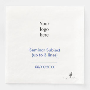 Seminar-Logo für mittleres Blau und Weiß Serviette