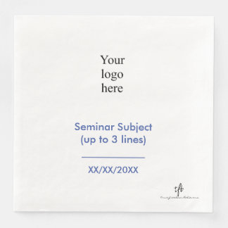 Seminar-Logo für mittleres Blau und Weiß Serviette
