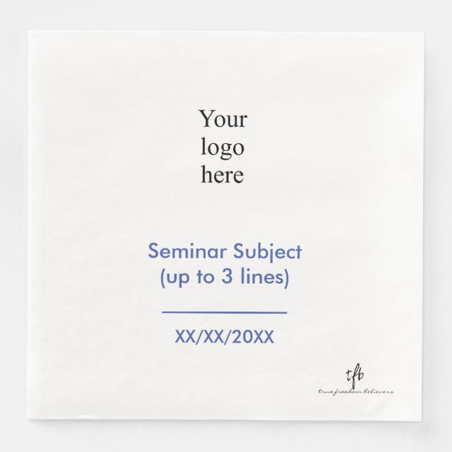 Seminar-Logo für mittleres Blau und Weiß Serviette (Vorderseite)