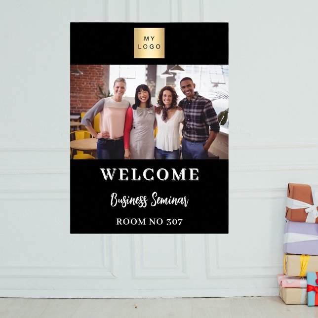 Seminar über das Schwarz-weiße Foto-Firmenlogo Poster (Von Creator hochgeladen)
