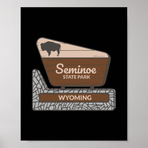 Seminoe State Park Wyoming Willkommensschild Urlau Poster