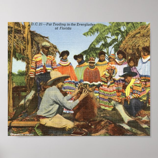 Seminole Amerikanische Ureinwohner, Pelzhandel, Ev Poster (Vorne)