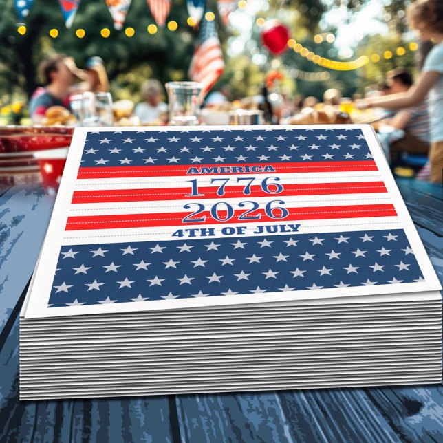 Semiquincentennial Navy Stars & Stripes 1776 2026 Serviette (Von Creator hochgeladen)