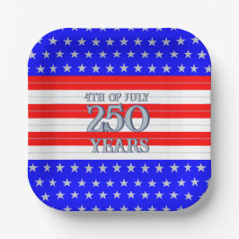 Semiquincentennial Red White Blue Stars Stripes 25 Pappteller