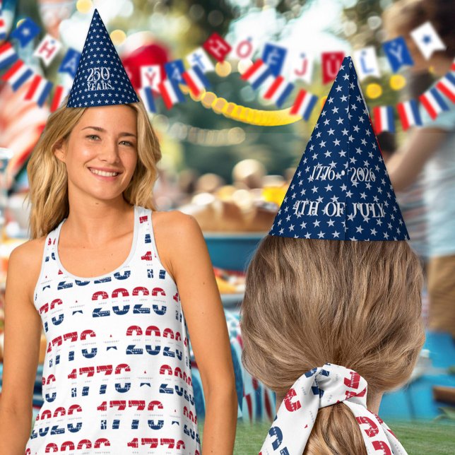 Semiquincentennial Star Spangled Silver Navy Blue  Partyhütchen (Von Creator hochgeladen)