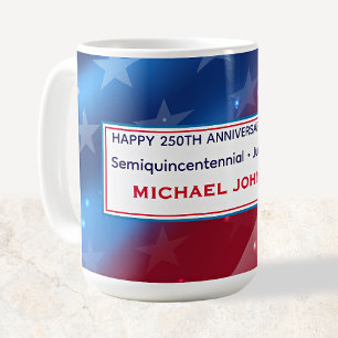 Semiquinquennales Farbige Patriotische Flaggenmust Kaffeetasse