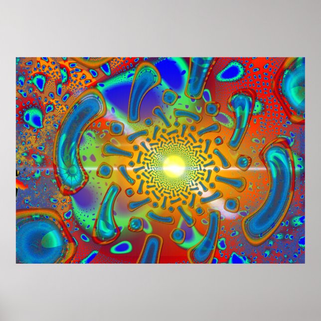 SemiSonic 3D Dichroic Glass Fraktal Poster (Vorne)