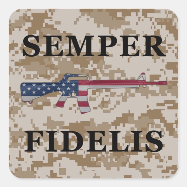 Semper Fidelis M16 Sticker Tan (Vorderseite)