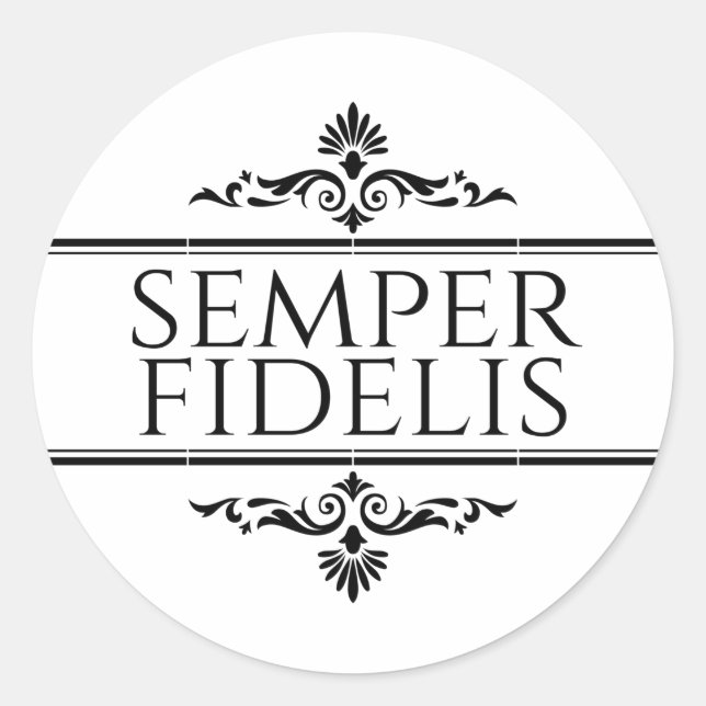 Semper Fidelis Runder Aufkleber (Vorderseite)