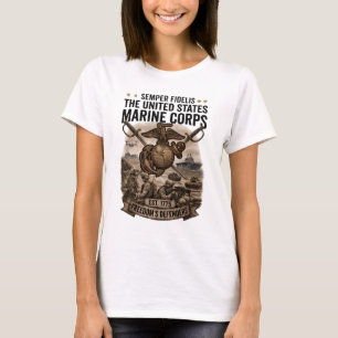 Semper Fidelis USMC Freedom's Defenders Damen T-Shirt