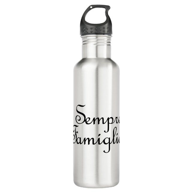 Sempre Famiglia - Italienisch - Immer Familie Edelstahlflasche (Vorderseite)