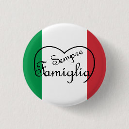 Sempre Famiglia Italienisches "Always Family" Herz Button