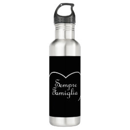 Sempre Famiglia Italienisches "Always Family" Herz Edelstahlflasche