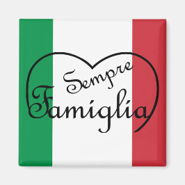 Sempre Famiglia Italienisches "Always Family" Herz Magnet