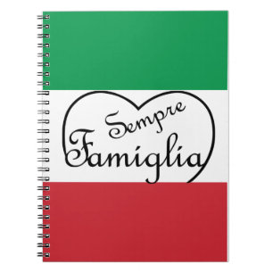 Sempre Famiglia Italienisches "Always Family" Herz Notizblock