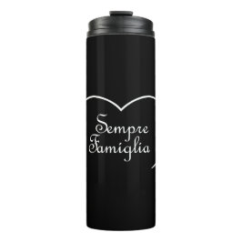 Sempre Famiglia Italienisches "Always Family" Herz Thermosbecher