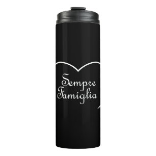 Sempre Famiglia Italienisches "Always Family" Herz Thermosbecher