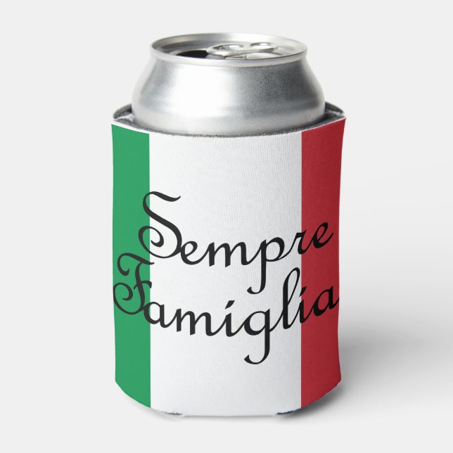 Sempre Famiglia und die italienischen Flaggenfarbe Dosenkühler (Kanne Vorderseite)
