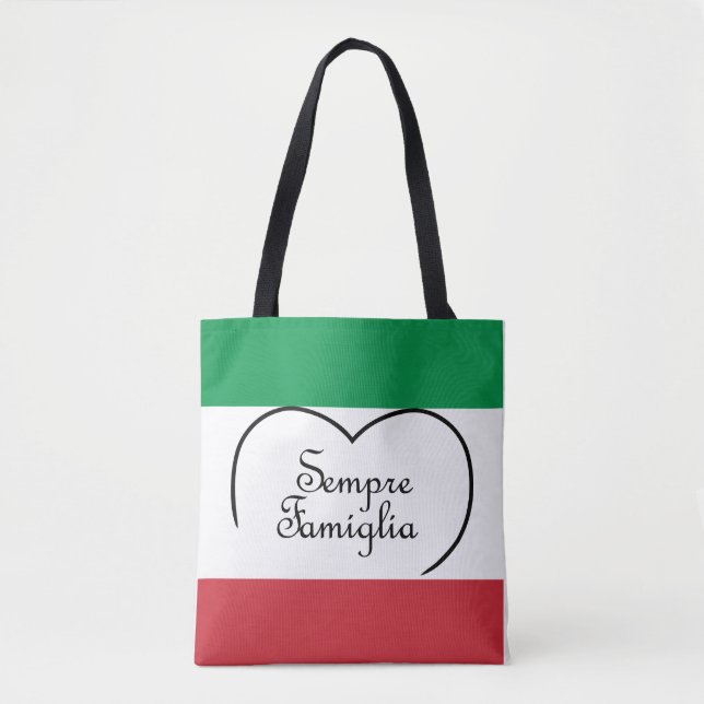 Sempre Famiglia und Tasche der italienischen Flagg (Vorderseite)