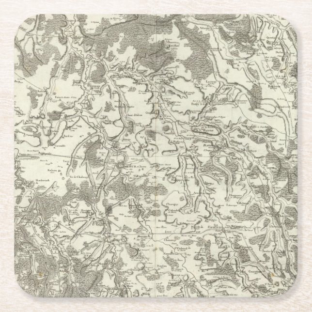 Semur, Montbard Rechteckiger Pappuntersetzer (Vorderseite)