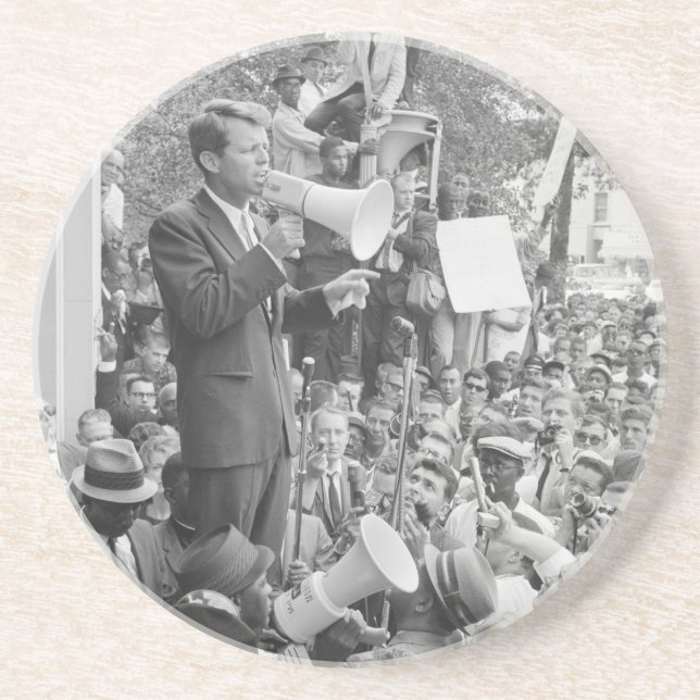 Sen. Robert Kennedy Campaigning für US-Präsident Getränkeuntersetzer (Vorne)