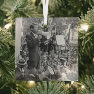 Sen. Robert Kennedy Campaigning für US-Präsident Ornament Aus Glas