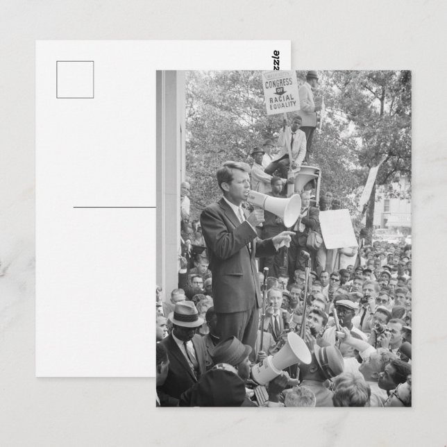 Sen. Robert Kennedy Campaigning für US-Präsident Postkarte (Vorne/Hinten)