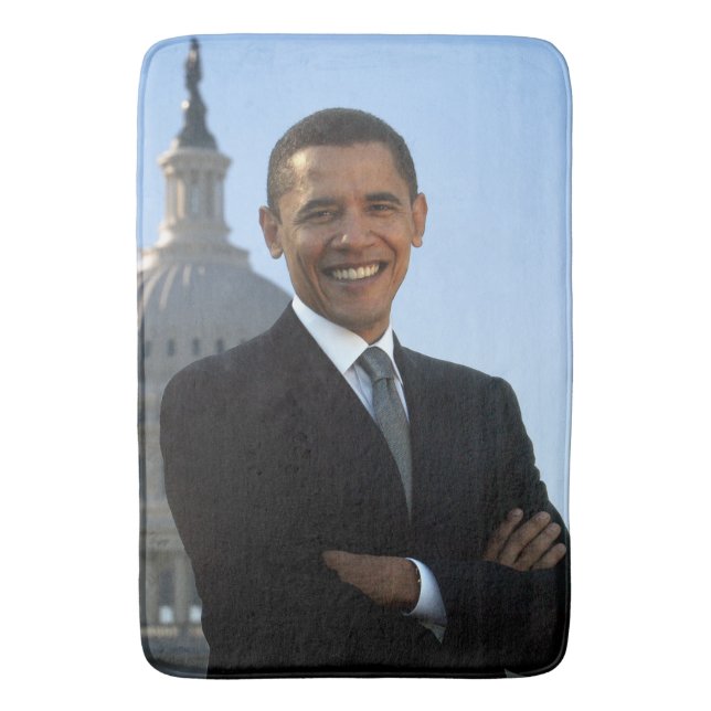 Senator Portrait, amerikanischer Präsident Barack  Badematte (Vorderseite Vertikal)