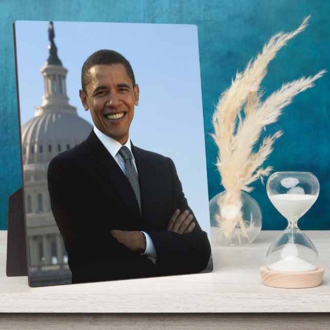 Senator Portrait, amerikanischer Präsident Barack  Fotoplatte (Seite)