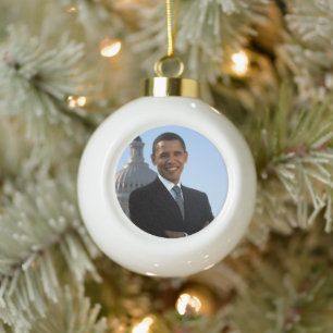 Senator Portrait, amerikanischer Präsident Barack  Keramik Kugel-Ornament