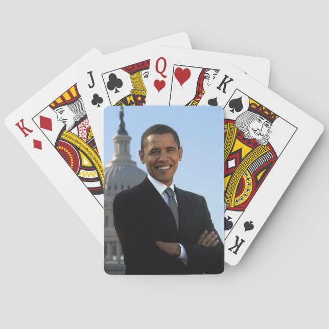 Senator Portrait, amerikanischer Präsident Barack  Spielkarten (Rückseite)
