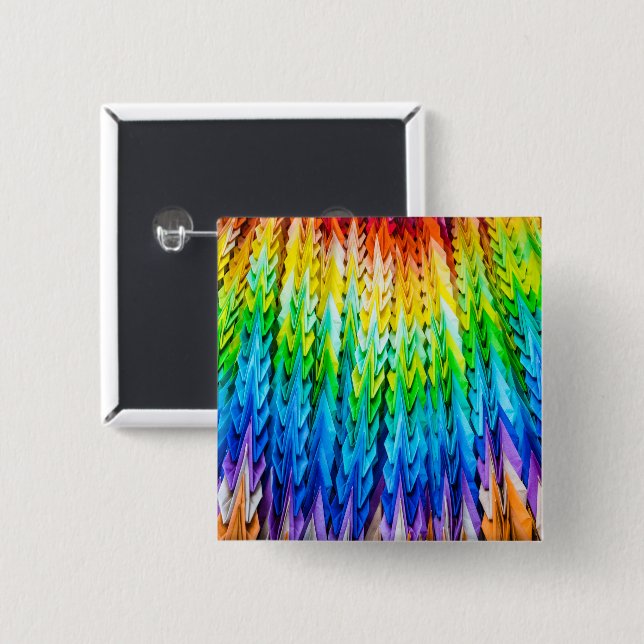 Senbazuru oder eintausend Origami-Krane Button (Vorne & Hinten)