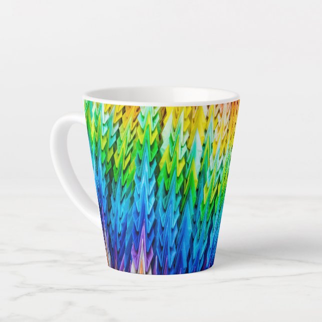 Senbazuru oder eintausend Origami-Krane Milchtasse (Linke Ecke)