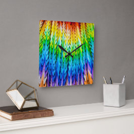 Senbazuru oder eintausend Origami-Krane Quadratische Wanduhr