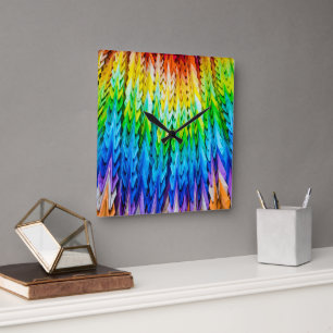 Senbazuru oder eintausend Origami-Krane Quadratische Wanduhr