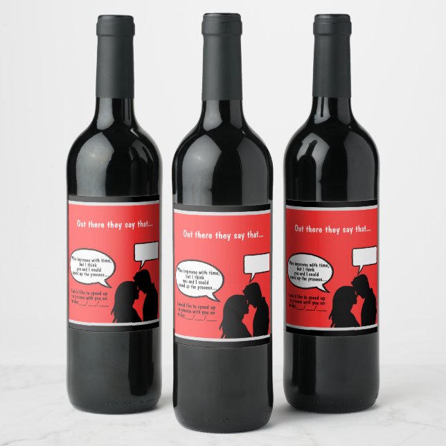 Send Flirty Vibes with Custom Wine Labels! Weinetikett (Flaschen)