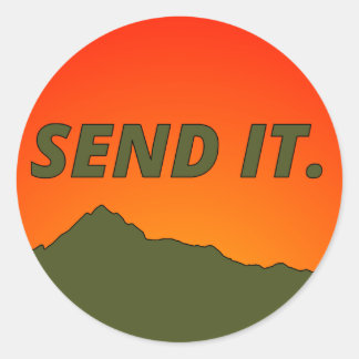 Send it. Sticker Orange/Army Green