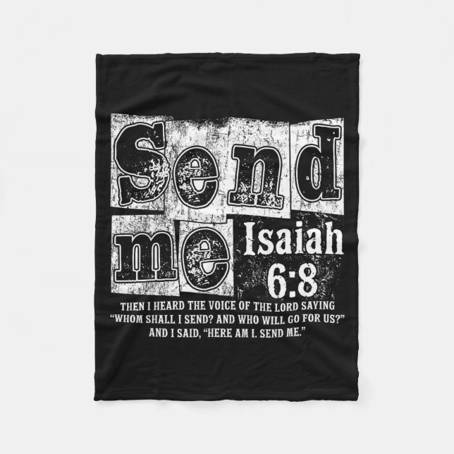Send Me Isaiah 6_8 Christian Here Am I Send Me, Fa Fleecedecke (Vorderseite)