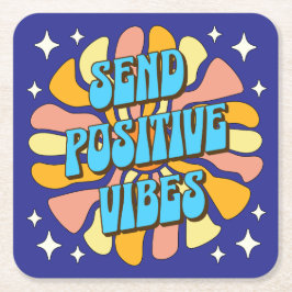 Send Positive Vibes Rechteckiger Pappuntersetzer