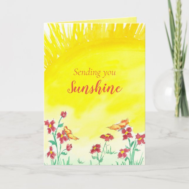 Sende dir Sonnenschein Denken über deine Liebe Karte (Vorderseite)