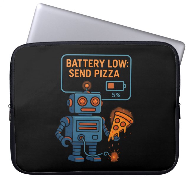 Sende Pizza Roboter Batterie 5% Gaming Foodie Lust Laptopschutzhülle (Vorderseite)