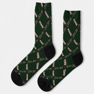 Sendemast und Stromleitungsmuster Socken