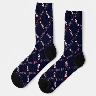 Sendemast und Stromleitungsmuster Socken